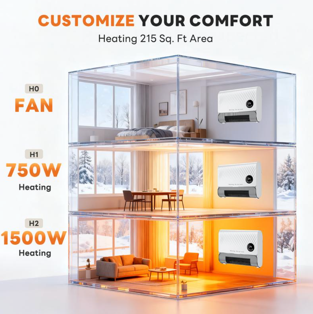Smart Wall Heater, 1500W Fast Heating