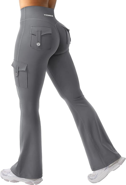 Women Workout Flare Leggings with Pockets