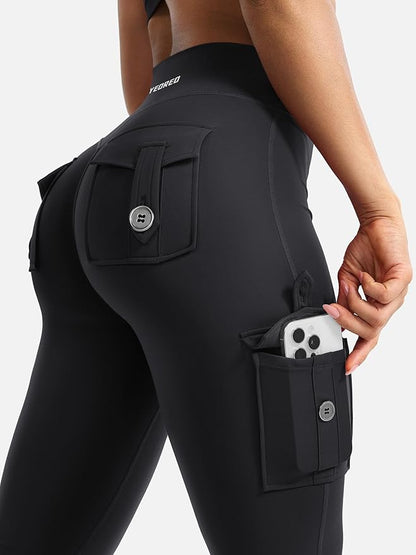 Women Workout Flare Leggings with Pockets