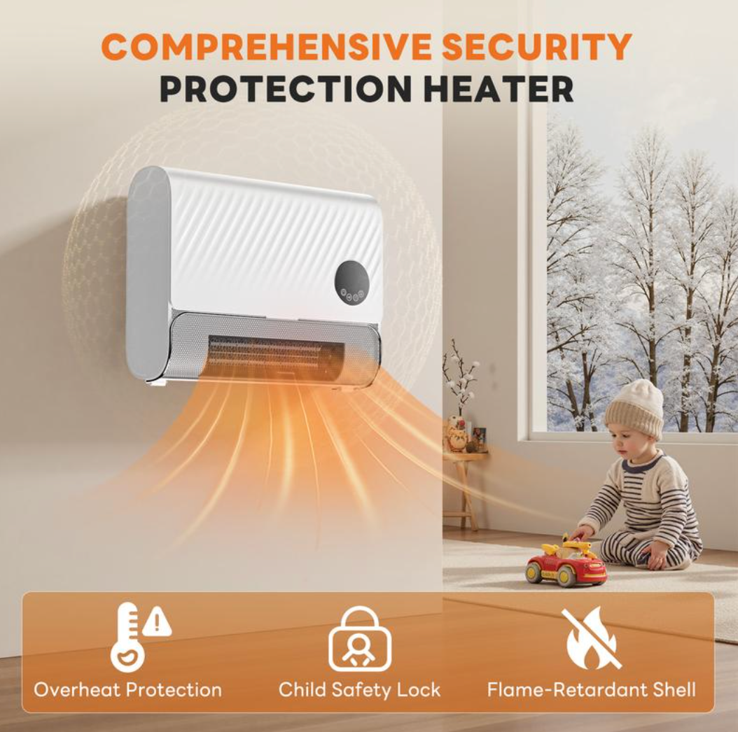 Smart Wall Heater, 1500W Fast Heating